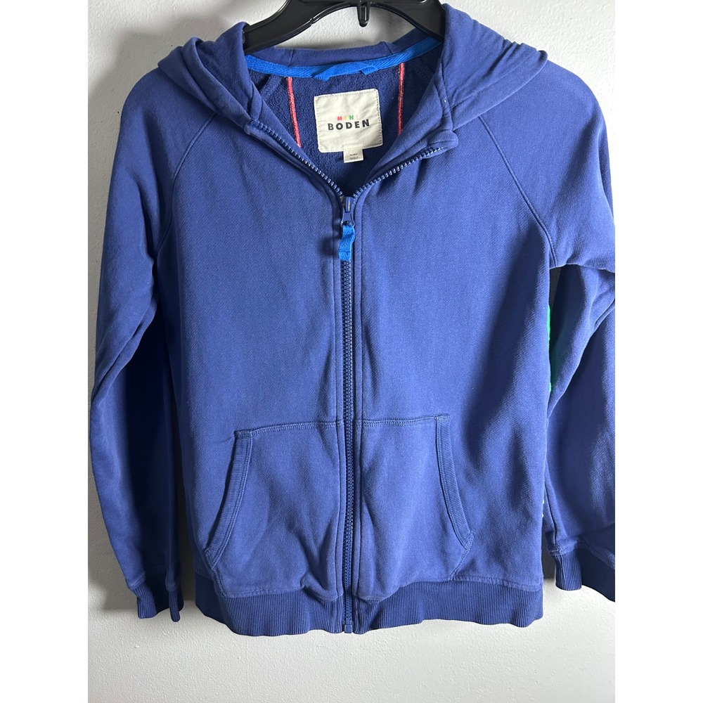 Mini Boden Kids Blue Sunburst Applique Zip Up‎ Hoodie Sweatshirt Size 11-12Y